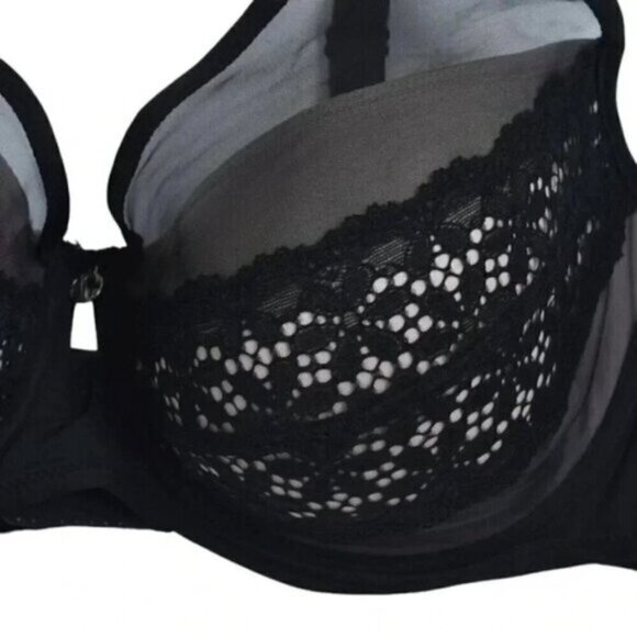 Ashley Graham Demi Cup Diva Bra Lace Sheer Sexy Size  44C - Picture 5 of 9